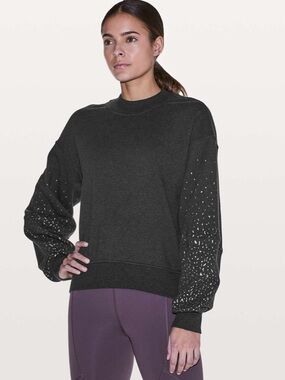 lululemon athletica to the beat Dark Charcoal Crewneck Sweatshirt
